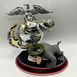 Bradford Exchange USMC Devil Dog 'Always Faithful' Marine Corps Statue Figurine